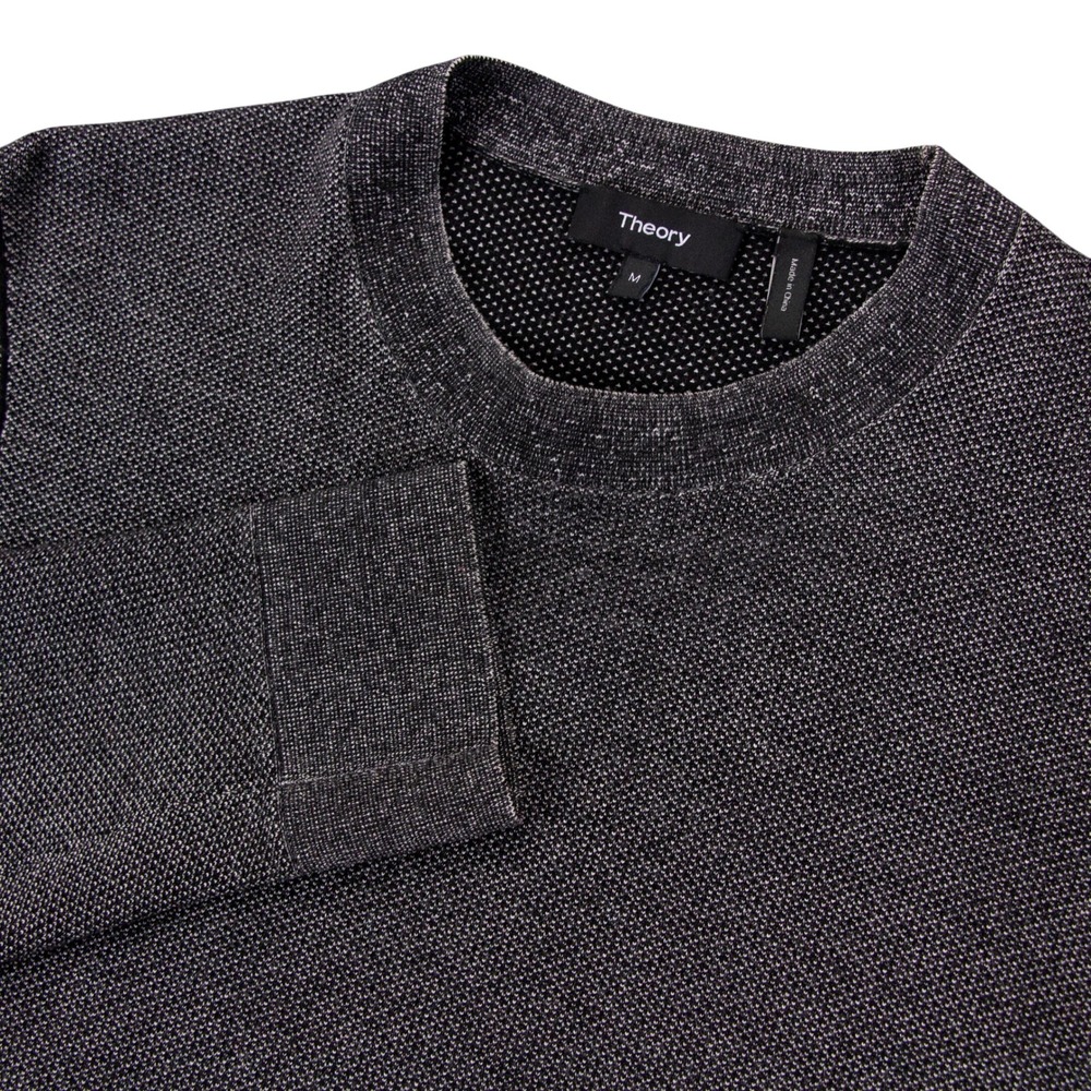 Theory Mens Vanden R Fine Bilen Crewneck Sweater Grey Black Size M J086706R